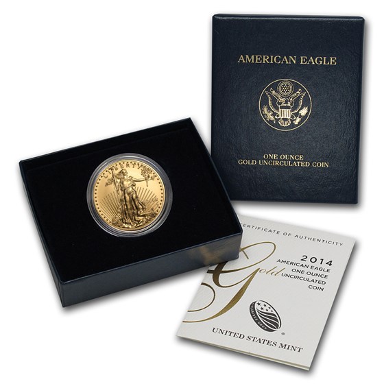 2014-W 1 oz Burnished Gold Eagle (w/Box & COA) 2014-W 1 oz Burnished Gold Eagle (w/Box & COA)